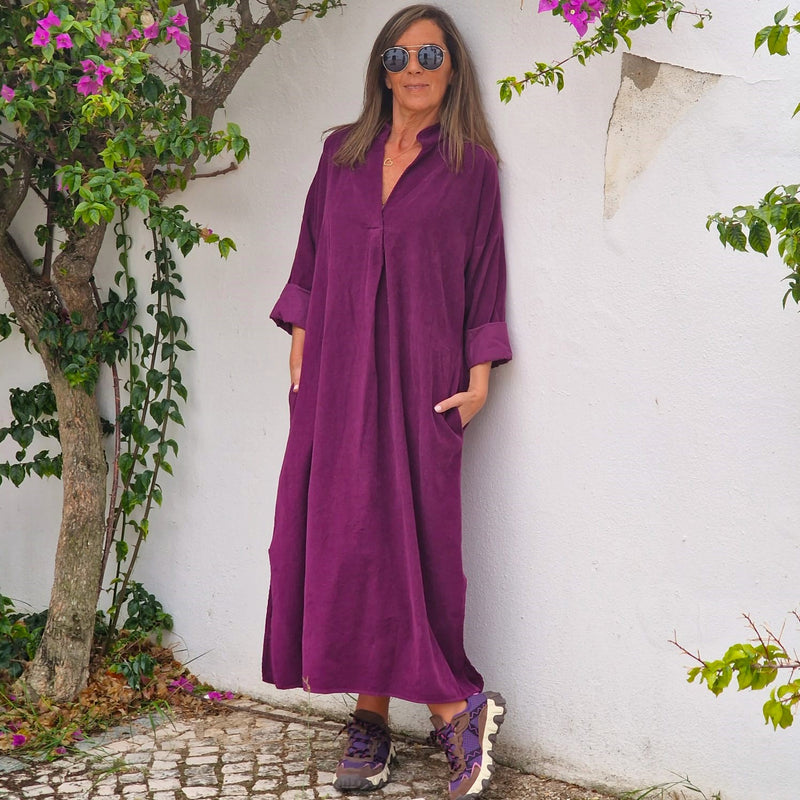 VESTIDO BOMBAZINE LONDON PURPLE