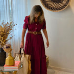 VESTIDO BOMBAZINE LONDON CHERRY