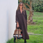 BOMBAZINE LONDON BROWN DRESS