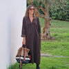 BOMBAZINE LONDON BROWN DRESS