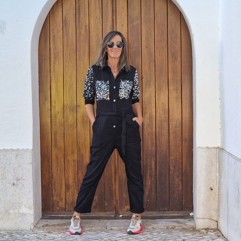JUMPSUIT BALLONS BLACK