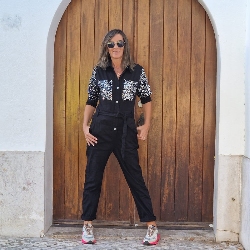 JUMPSUIT BALLONS BLACK