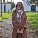 LIPS CAMEL KNITTED DRESS
