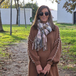 LIPS CAMEL KNITTED DRESS