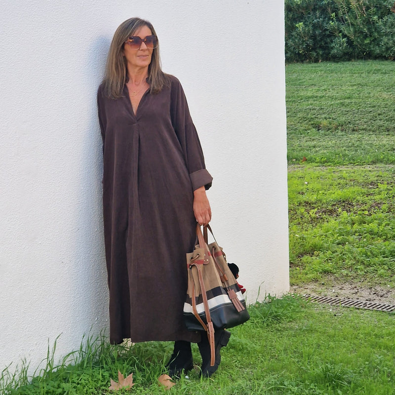 BOMBAZINE LONDON BROWN DRESS